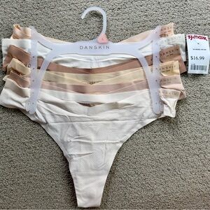 Danskin Seamless Thong L in Cream, Tan, and White